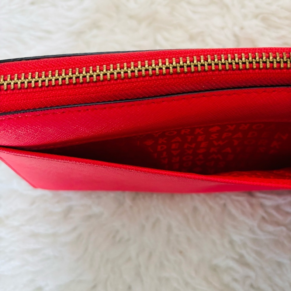 Kate Spade Take The Cake Cherry Red Zip Around Long Wallet - Picture 6 of 16